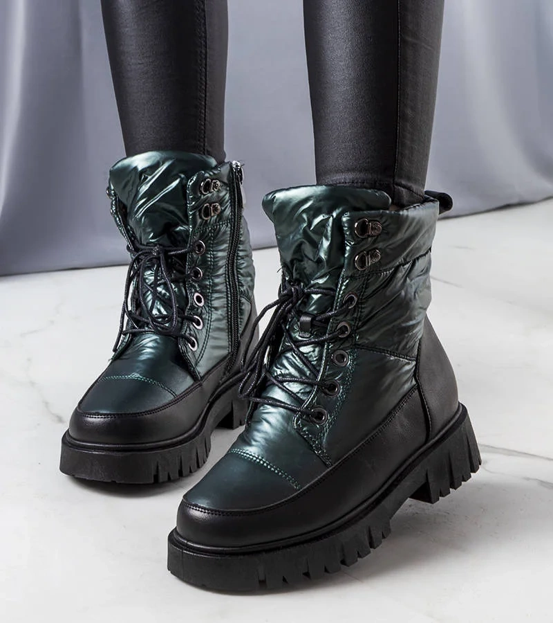 Zielone ocieplane śniegowce