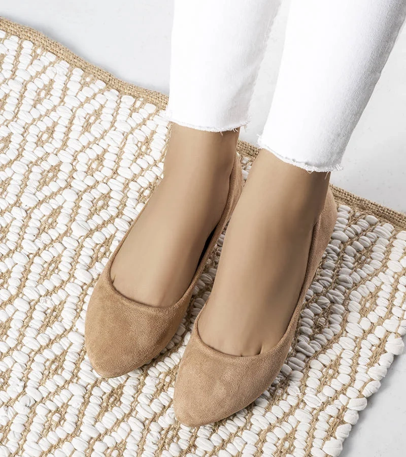 Beżowe balerinki z eko-skóry