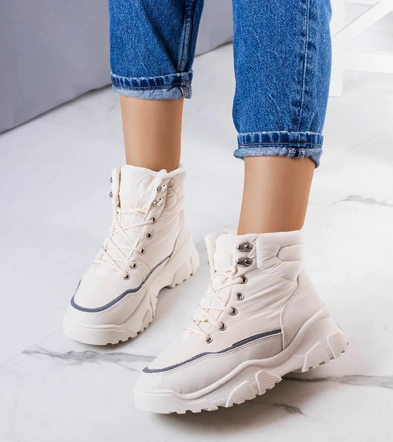 Beżowe ocieplane śniegowce