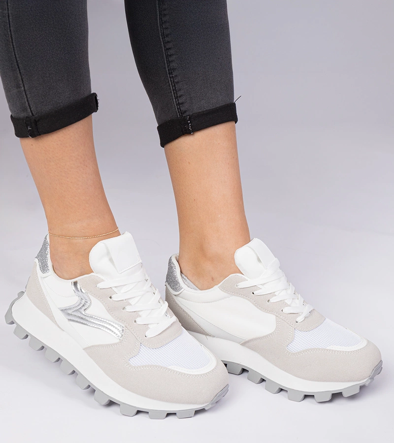 Hers Białe sportowe sneakersy damskie