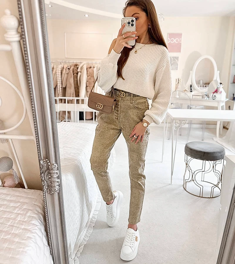 Czarne jeansy elastyczne slim z wysokim stanem