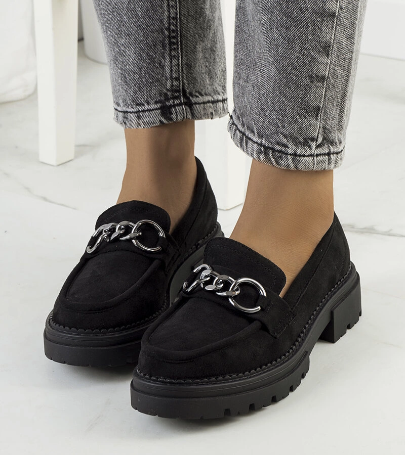 Półbuty z eko-zamszu na masywnej podeszwie