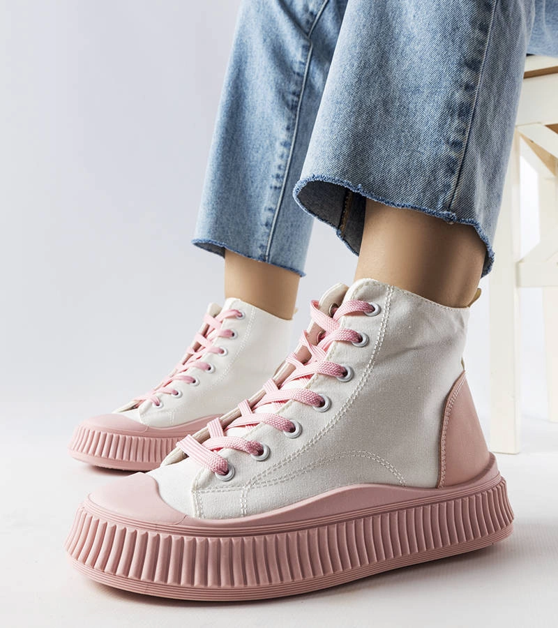 Różowe trampki za kostkę