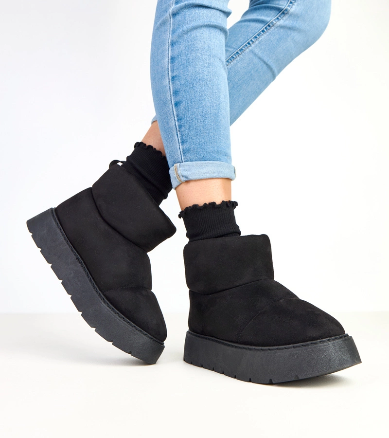 Hers Czarne ocieplane śniegowce