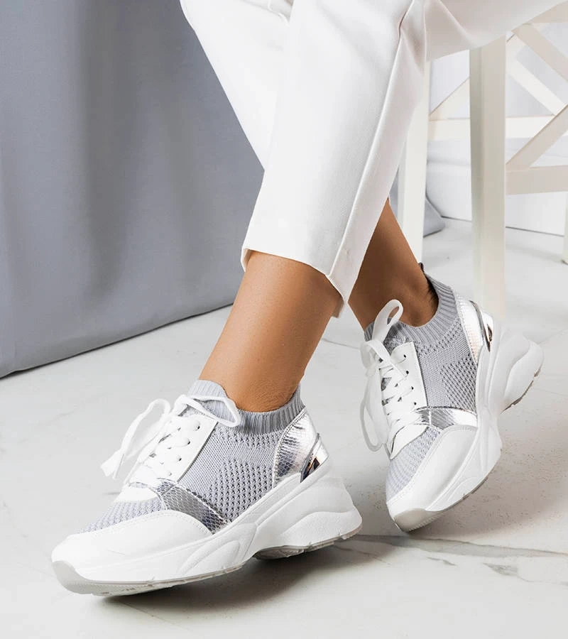 Szare wsuwane sneakersy