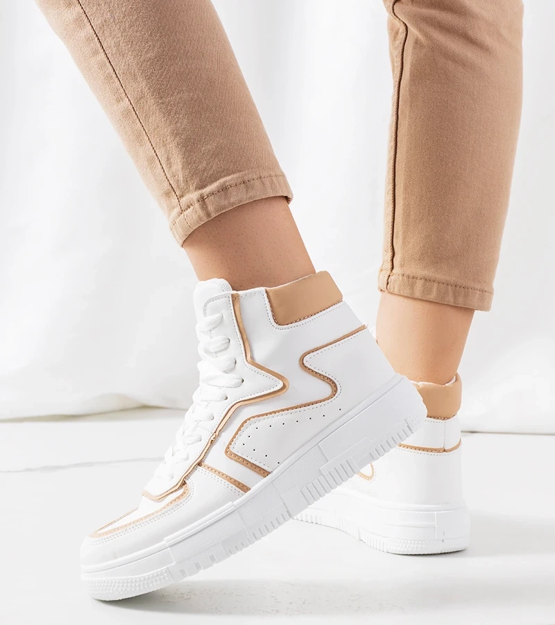 Biało beżowe sneakersy