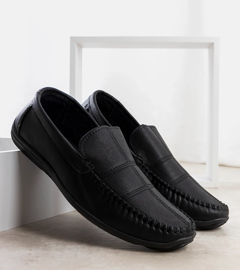 Czarne mokasyny męskie
