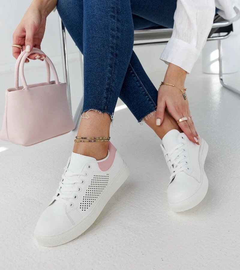 Hers Białe ażurowe sneakersy Semhar