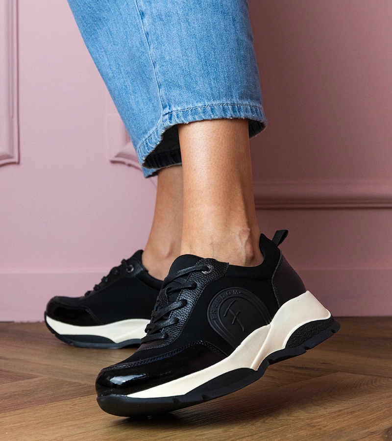 Hers Czarne sportowe sneakersy damskie