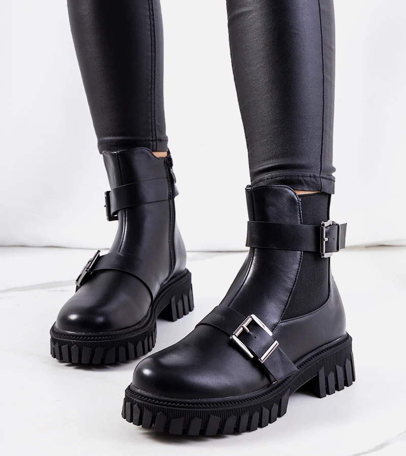 Hers Botki na traperkowej podeszwie