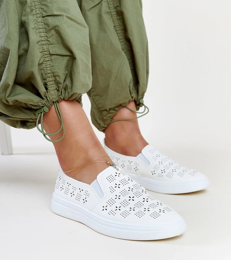 Hers Białe wsuwane tenisówki