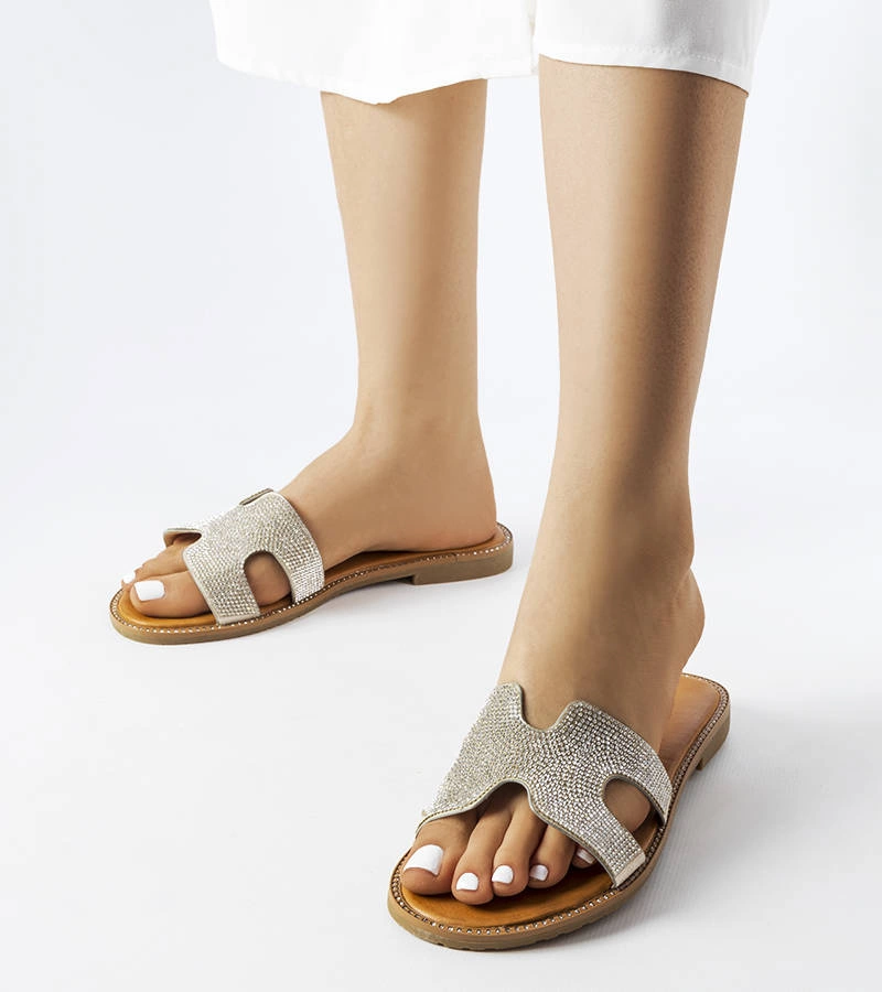 Srebrne klapki zdobione cyrkoniami