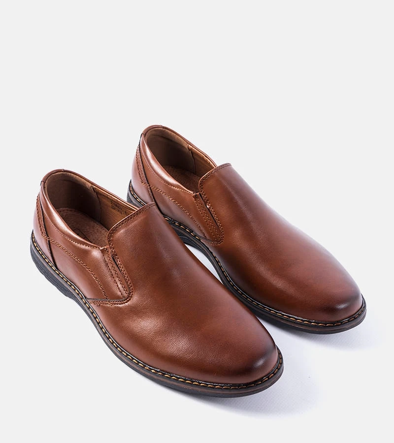 Brązowe wsuwane męskie półbuty