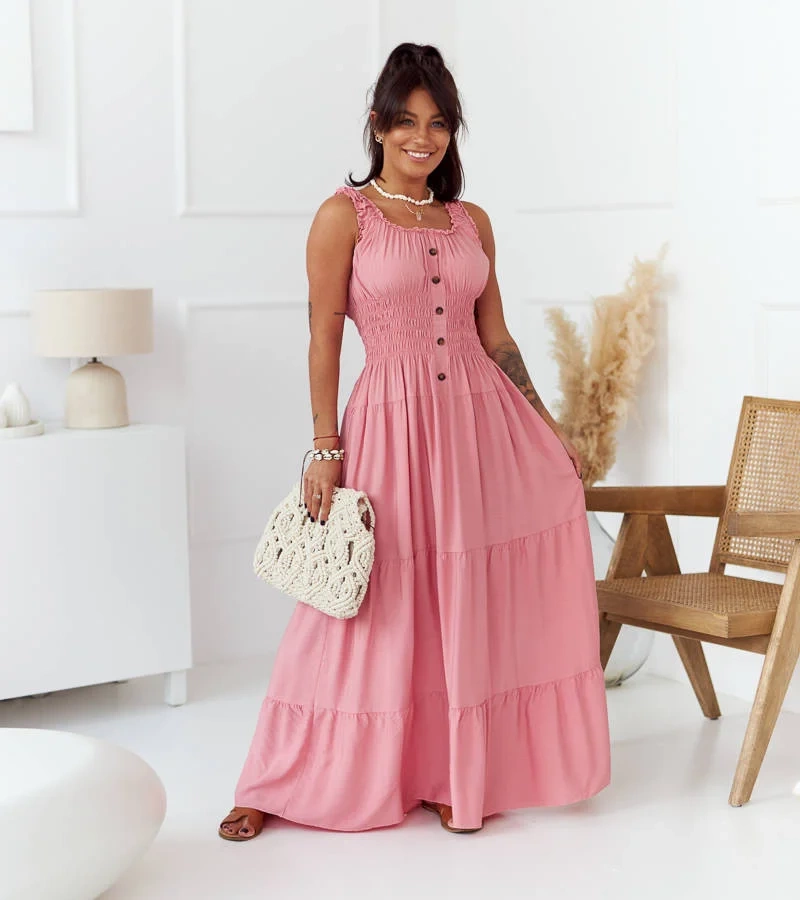 Czarna rozkloszowana sukienka na ramiączkach