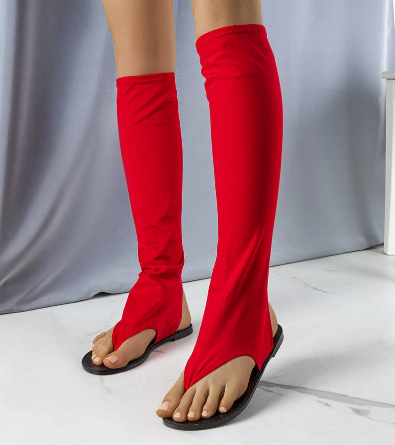 Czerwone japonki z cholewką