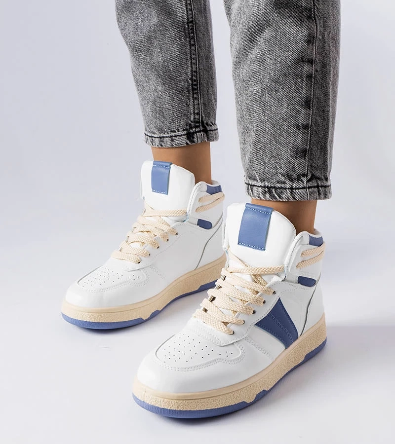 Niebieskie sneakersy za kostkę