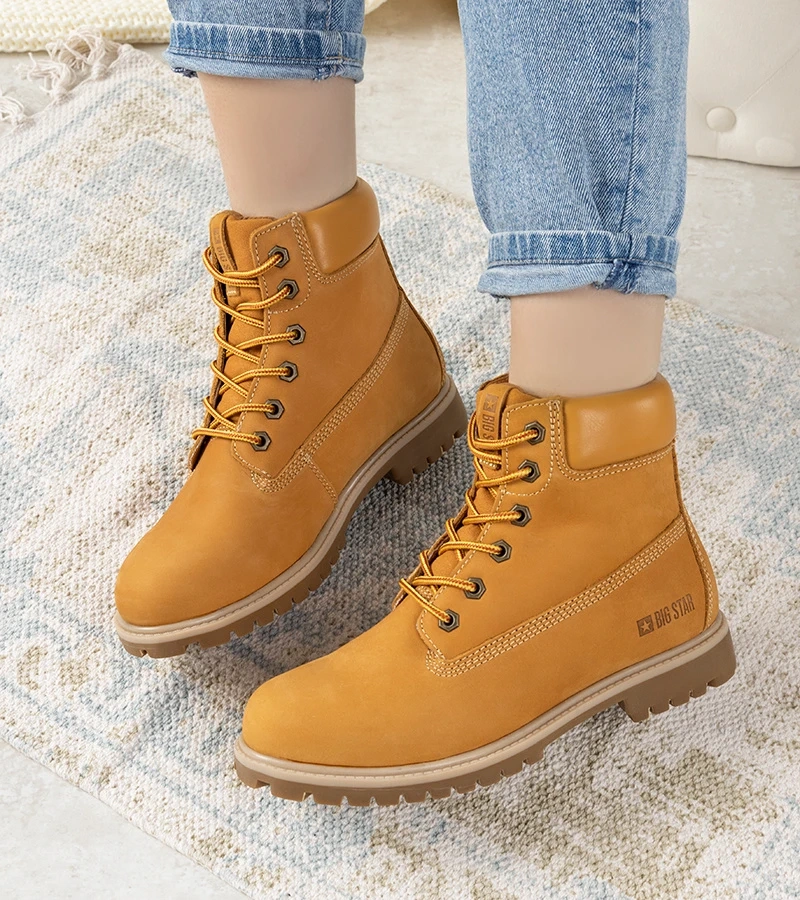 Camelowe traperki damskie Big Star Amitee