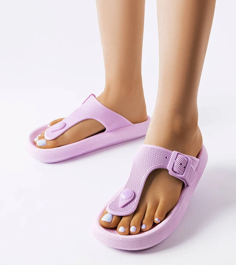 Fioletowe gumowe japonki