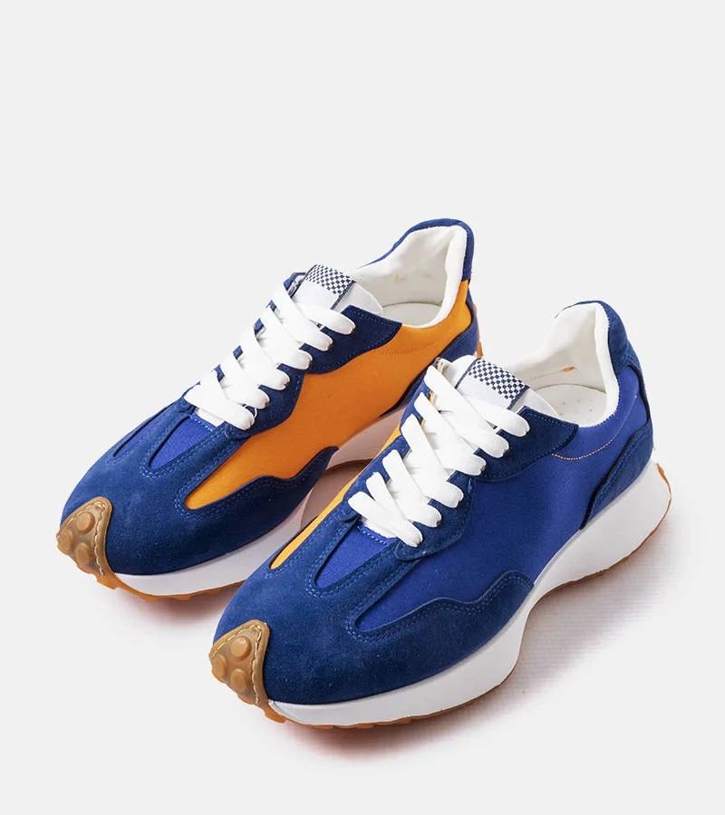 Granatowo-pomarańczowe sneakersy męskie