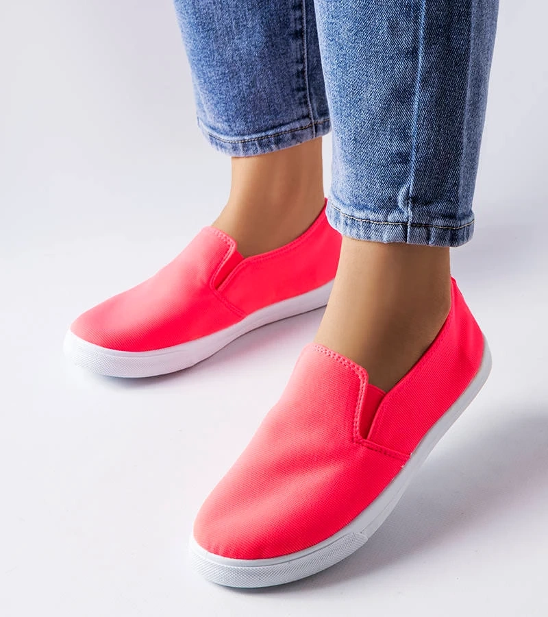 Różowe neonowe wsuwane tenisówki