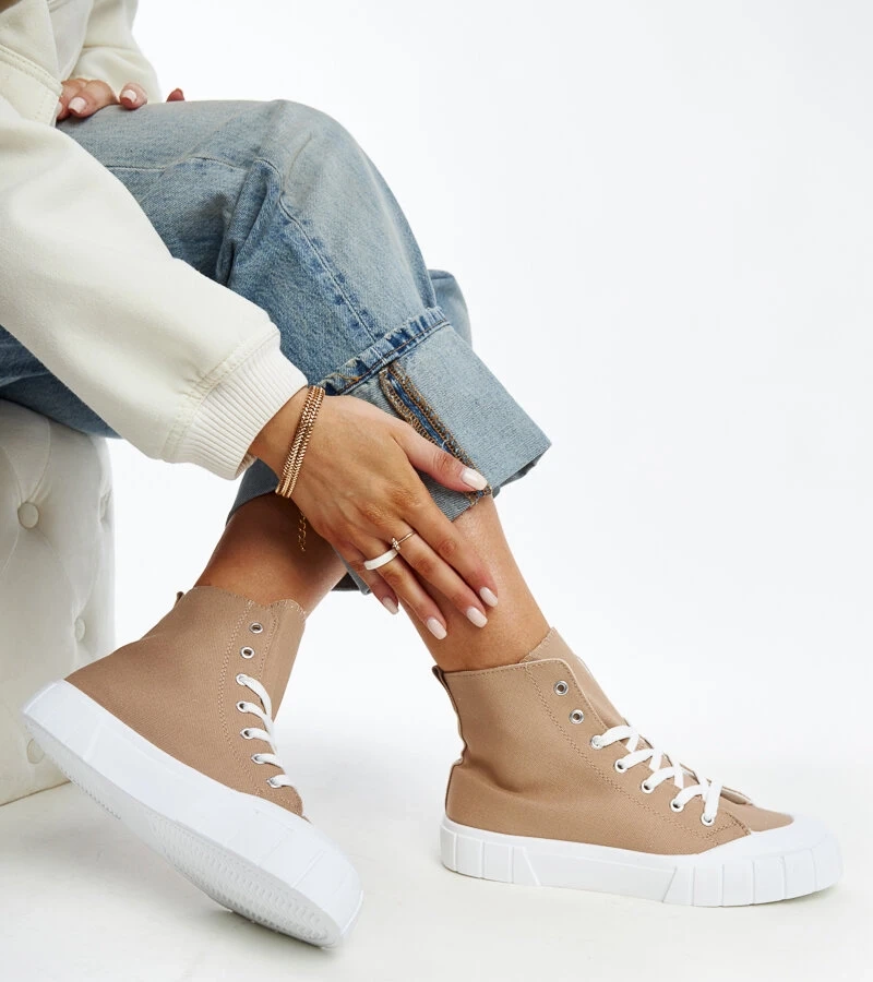 Hers Brązowe wysokie trampki