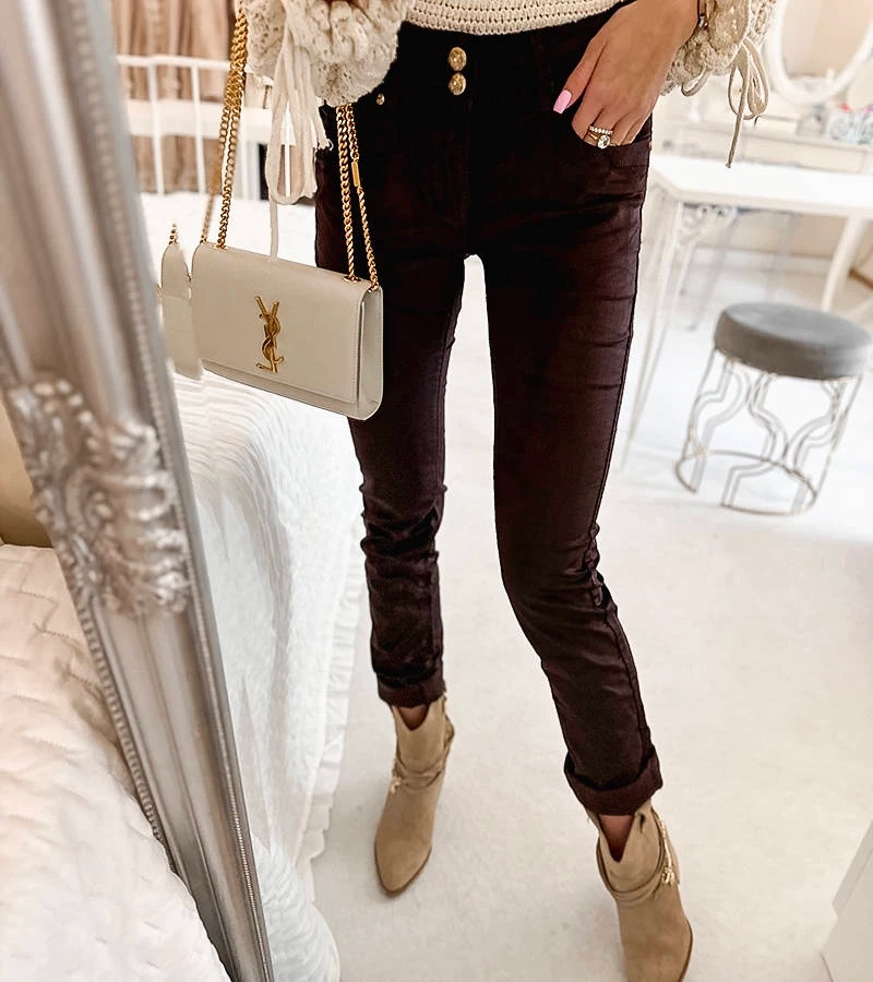 Brązowe materiałowe spodnie