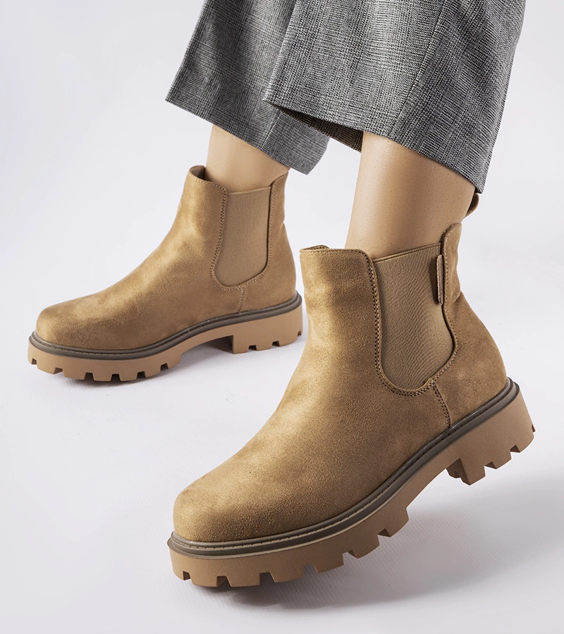 Beżowe botki ocieplane Big Star MM274373