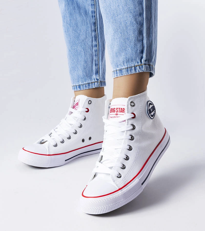 Białe trampki za kostkę Big Star T274026101