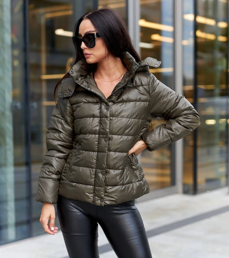 Zielona połyskująca kurtka