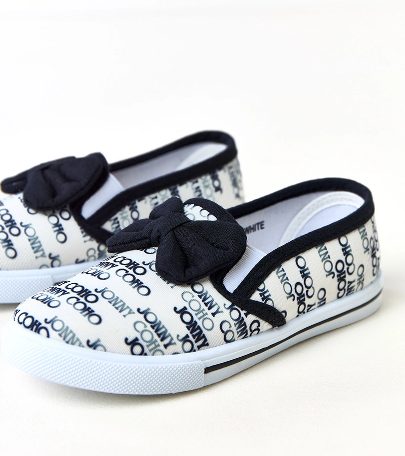 Hers Białe tenisówki dziecięce z kokardką