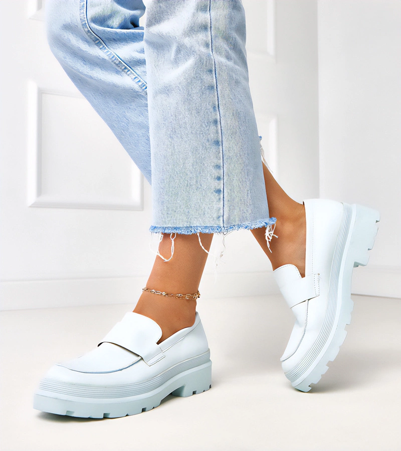 Hers Niebieskie mokasyny z ekoskóry