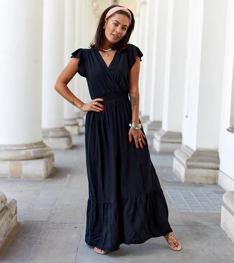 Czarna sukienka maxi