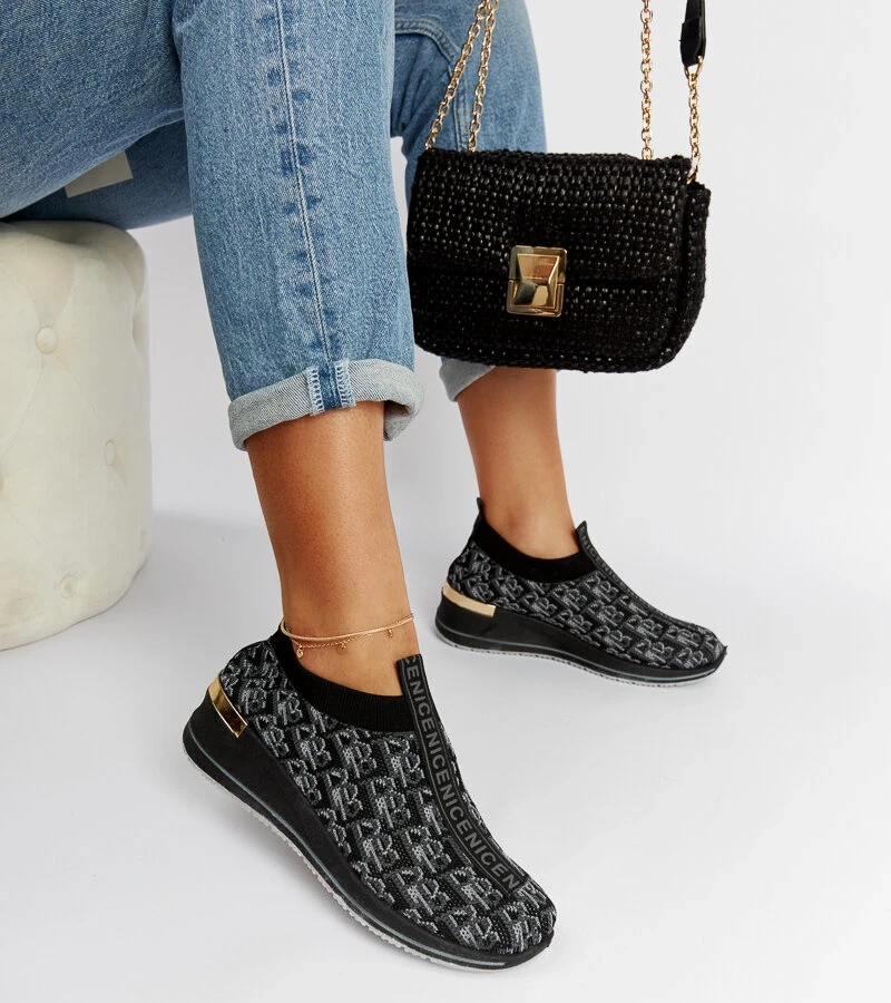 Czarno-szare buty Slip On