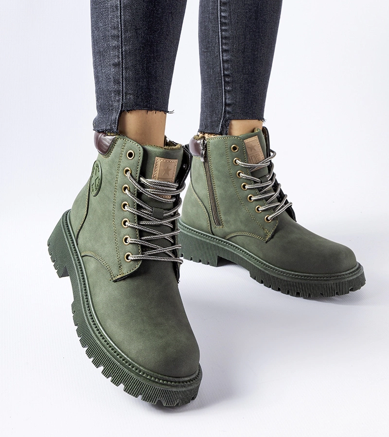 Zielone ocieplane trapery