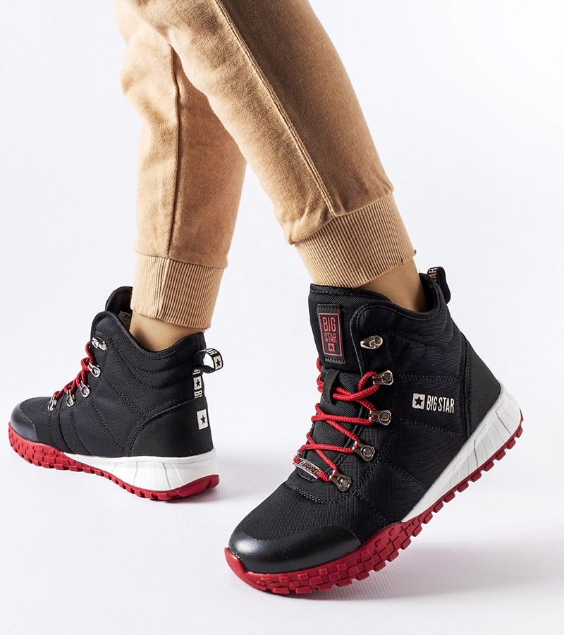 Czarne buty młodzieżowe Big Star KK274217