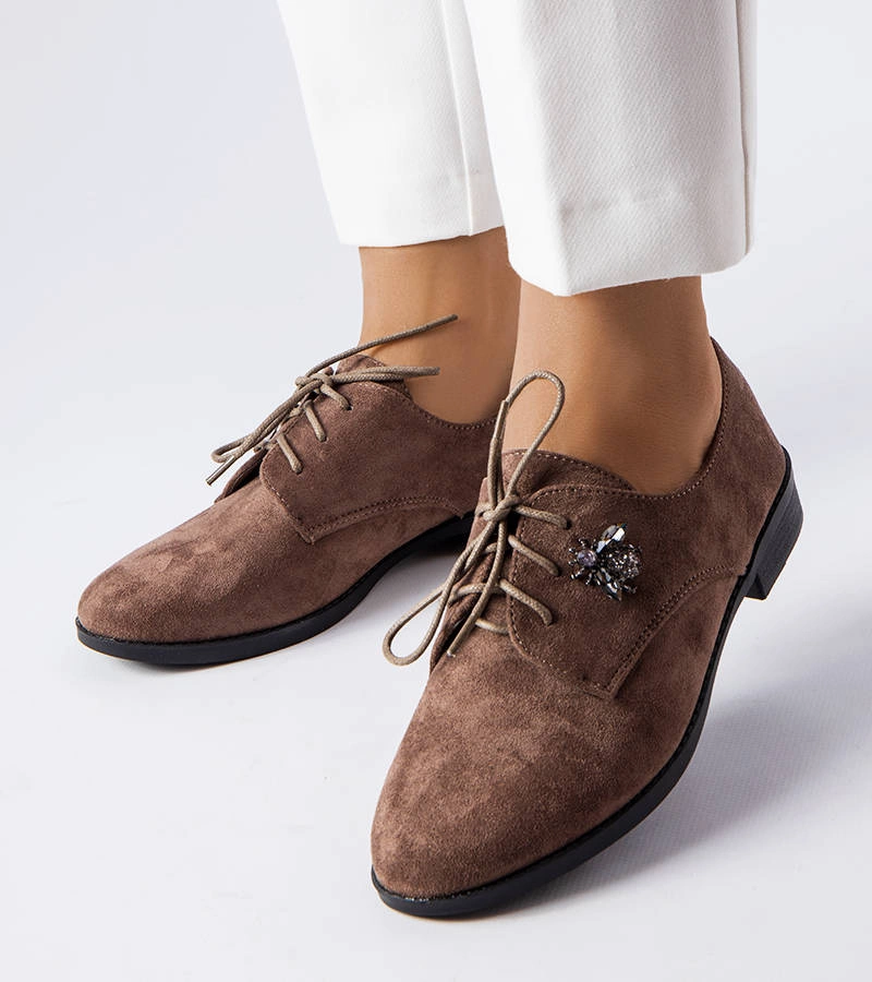 Brązowe eleganckie półbuty