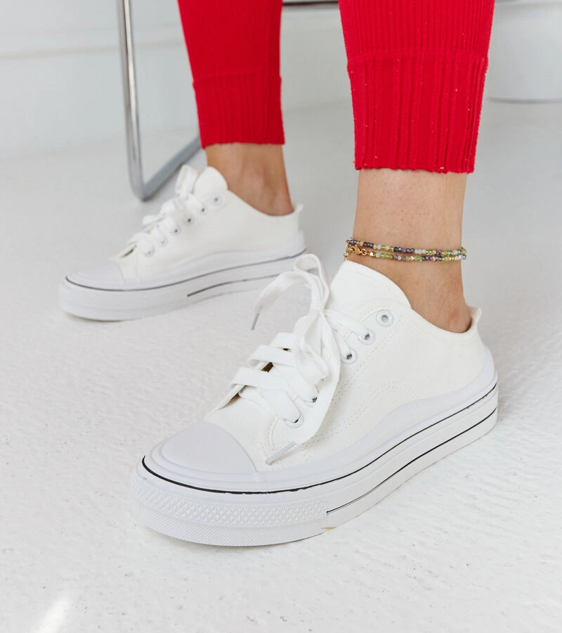 Szare trampki na platformie