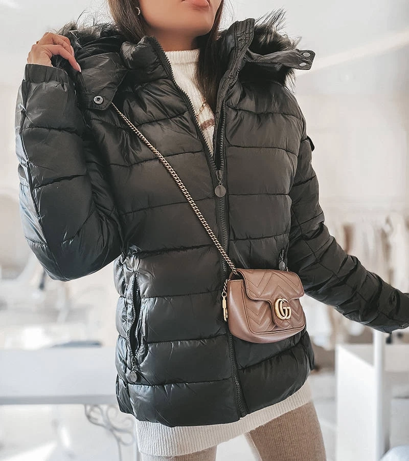 Ciemnozielona ciepła kurtka