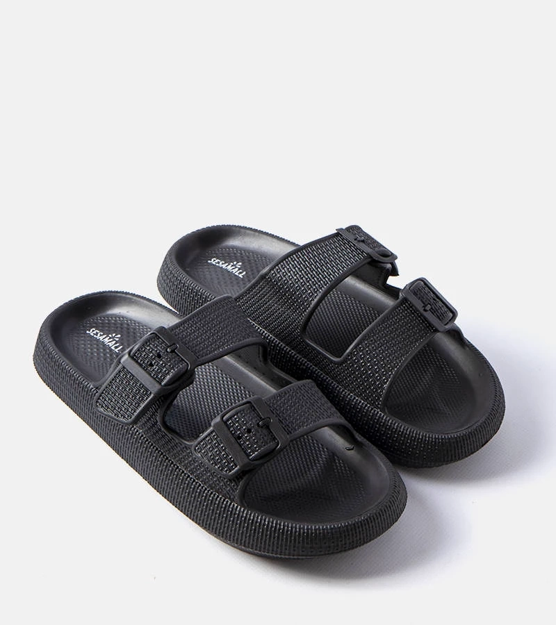 Czarne męskie gumowe klapki