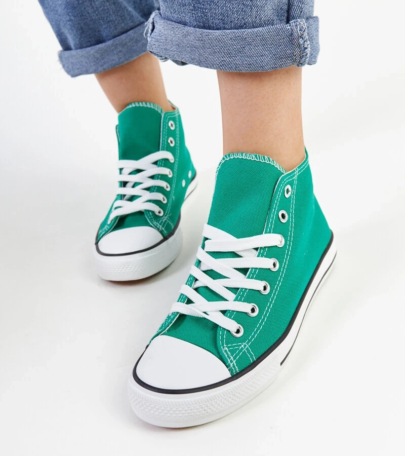 Zielone wysokie trampki