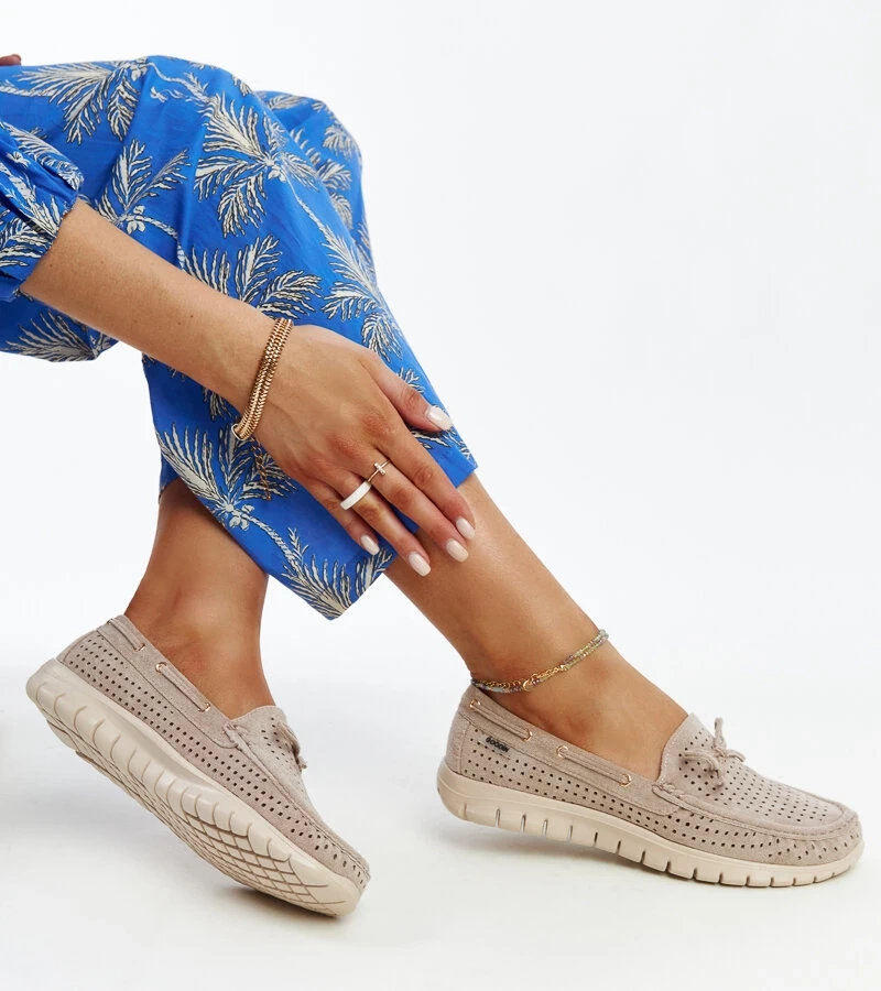 Brązowe mokasyny ze skórzana wkładką