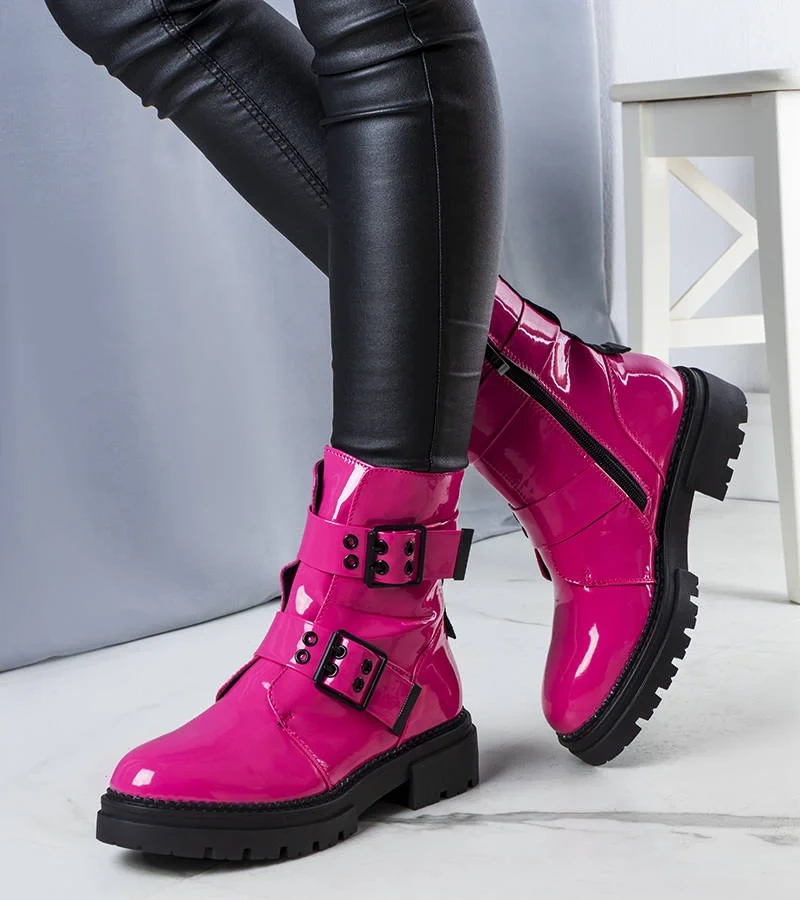 Różowe ocieplane workery lakierowane