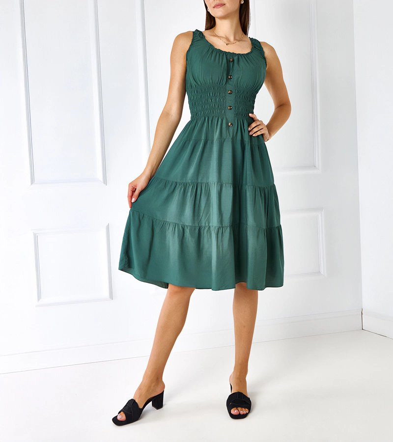 Zielona sukienka na ramiączkach