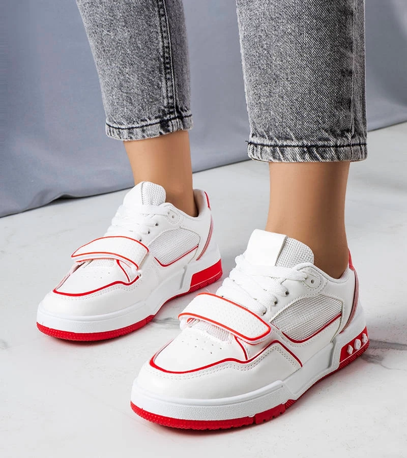 Czerwone sneakersy na rzep