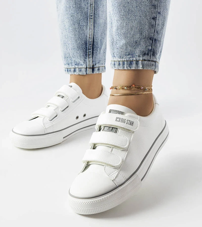 Białe trampki na rzepy Big Star LL274A205