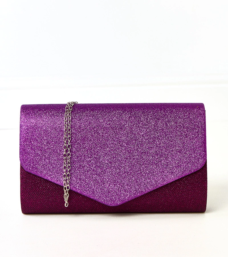 Fioletowa  błyszcząca kopertówka