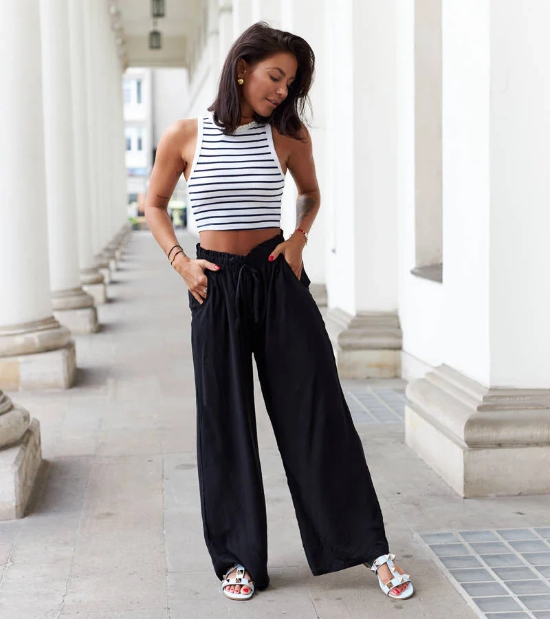 Zielone szerokie spodnie