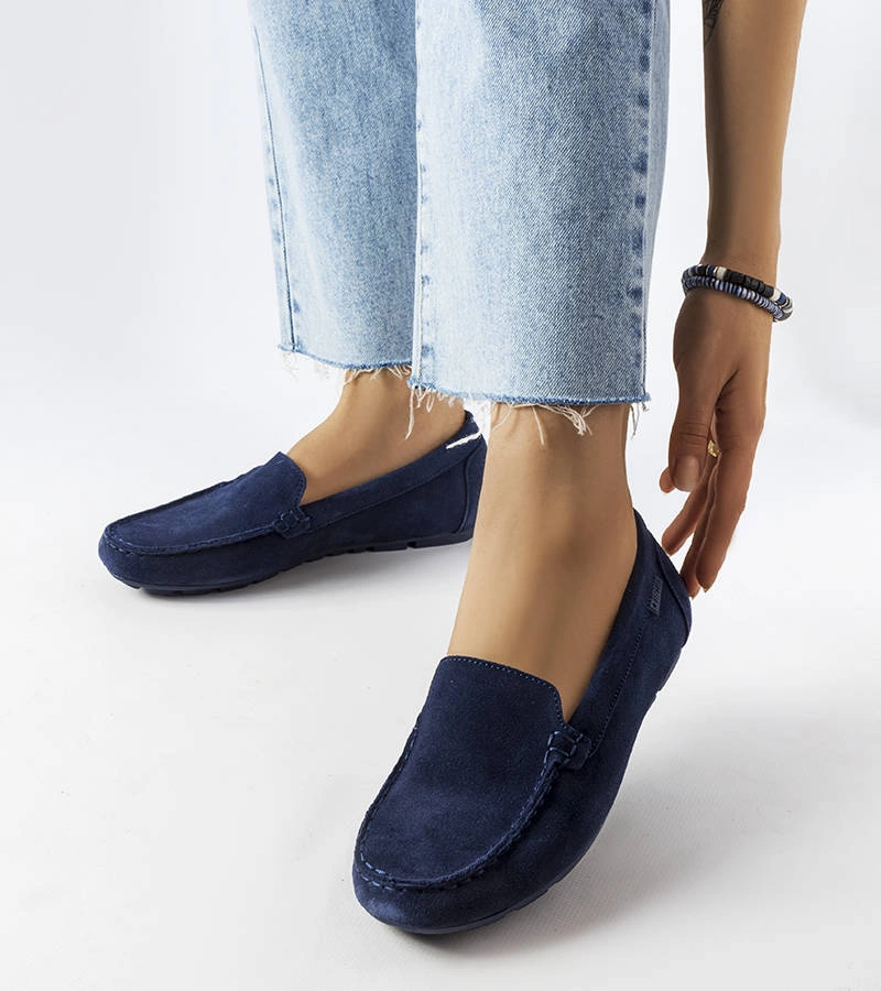 Granatowe mokasyny skórzane Big Star JJ274659