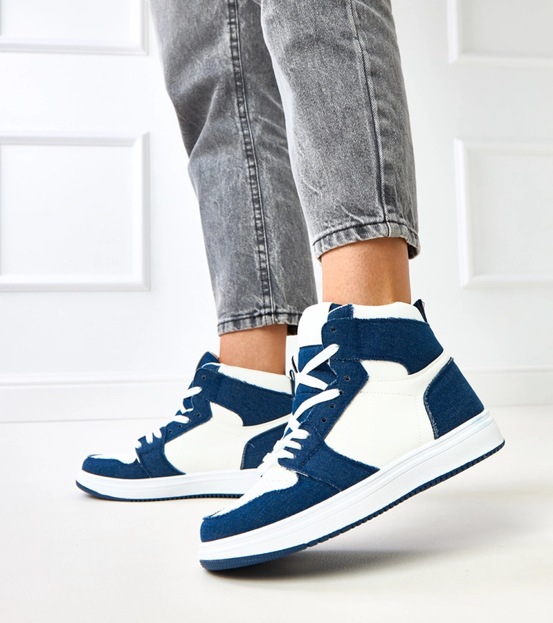 Hers białe wysokie damskie sneakersy na platformie