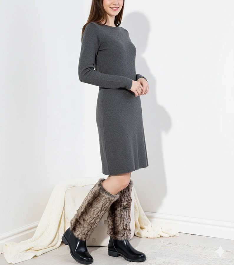 Granatowe kalosze z futerkiem Melgar